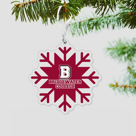 Bridgewater College "B" Logo Snowflake Lucite Ornament