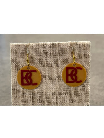 Bridgewater College BC Crimson & Gold Earrings