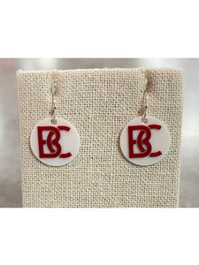 Bridgewater College BC Crimson & White Earrings