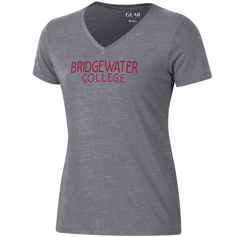 Gear for Sports Women's V-Neck Triblend Gray Short Sleeve