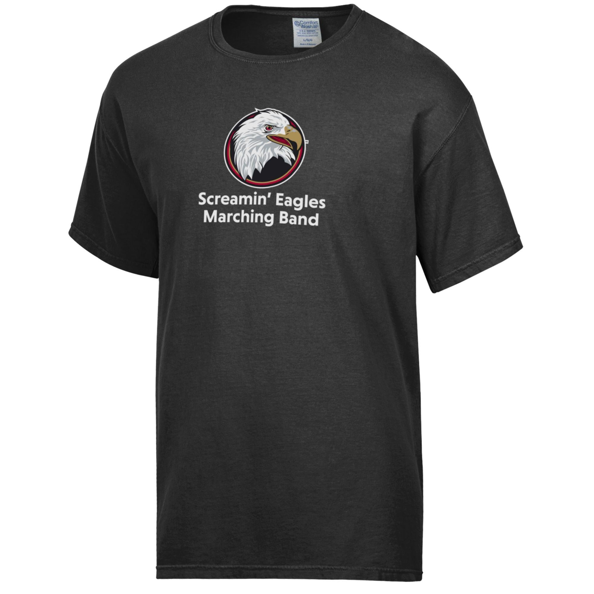 Comfort Wash Screamin Eagles Marching Band Black Short Sleeve Tee