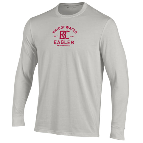 Under Armour Performance Cotton Long Sleeve Silver Tee