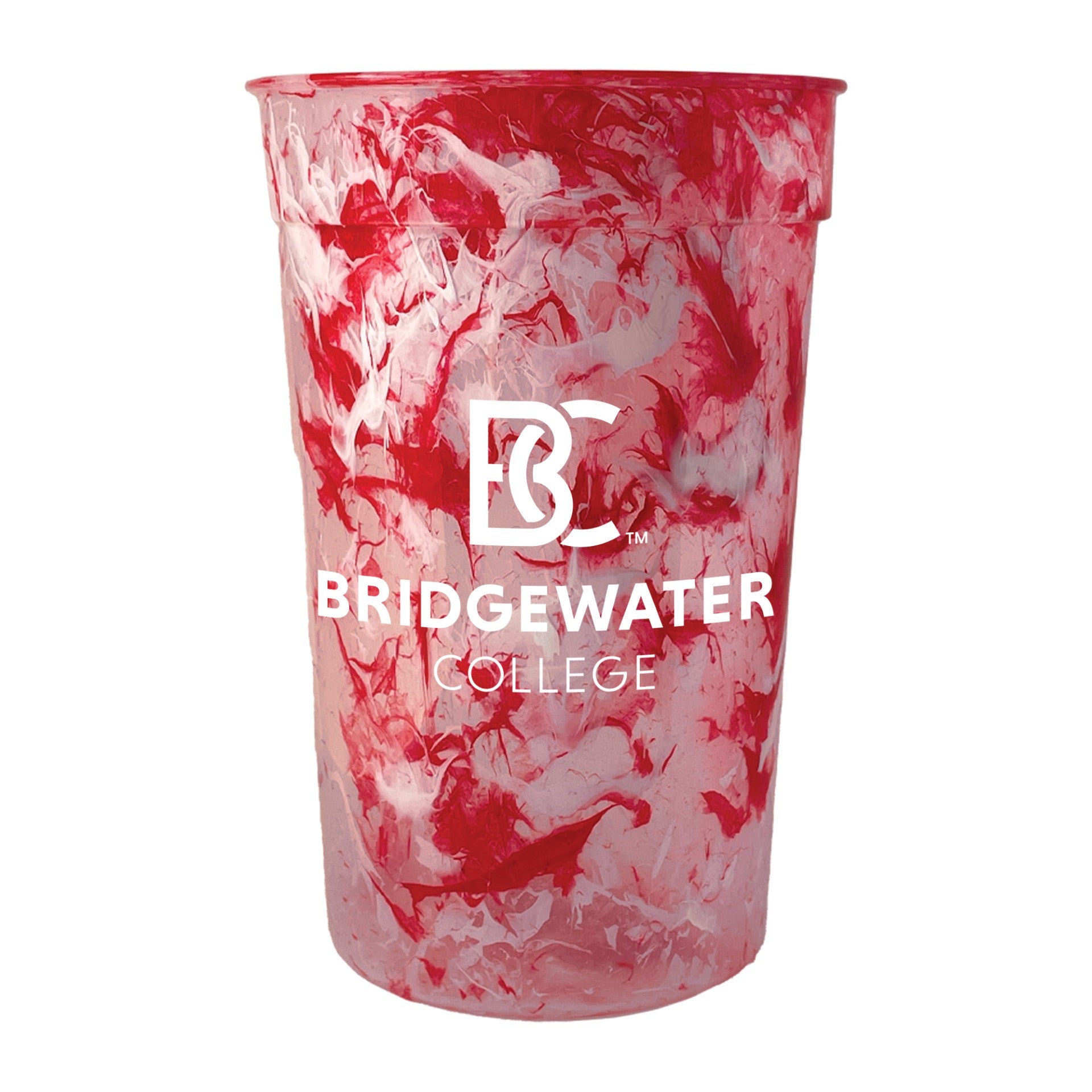 Bridgewater College Crimson and White Tie Dye 22oz Stadium Cup