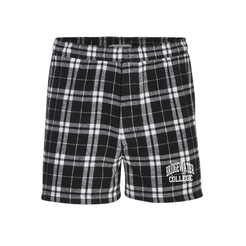 Bridgewater College Boxercraft Men's Flannel Plaid Black & White Sleep Shorts