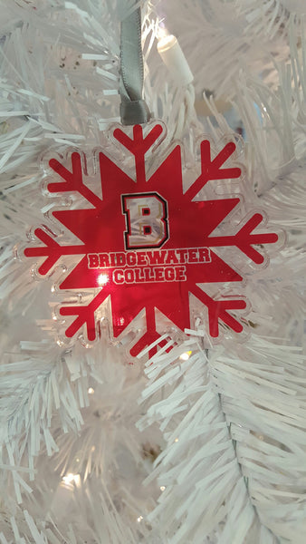 Bridgewater College "B" Logo Snowflake Lucite Ornament