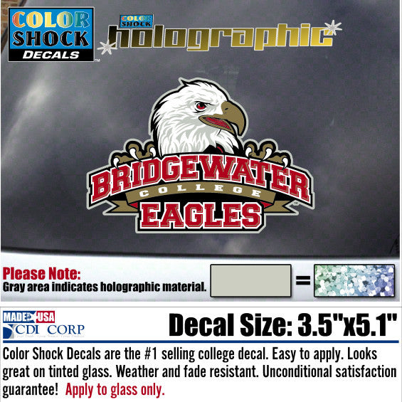 Color Shock Bridgewater College Athletic Logo Holographic Decal