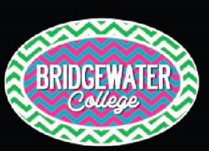 Bridgewater College SDS Vinyl Decal Euro Pink/Green/Blue Chevron