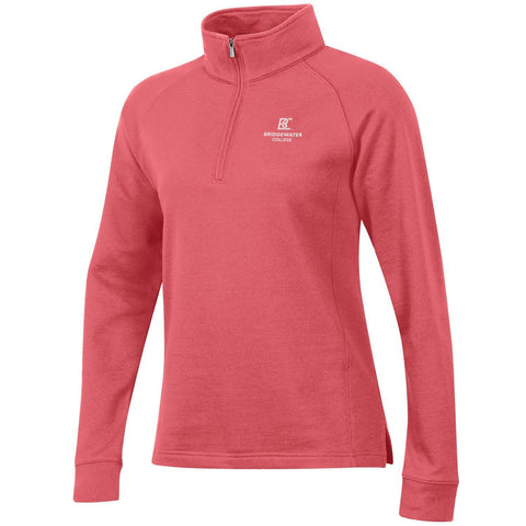 Gear Bridgewater College Women's Relaxed Fit 1/4 Zip Coral