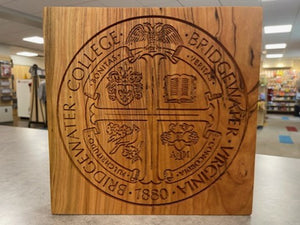 Bridgewater College BC Seal Custom Engraving Wood Plaque - Special Orders Only